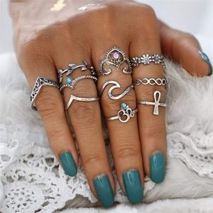BOHO STYLE FASHION JEWELRY 10  PIECE RING SET